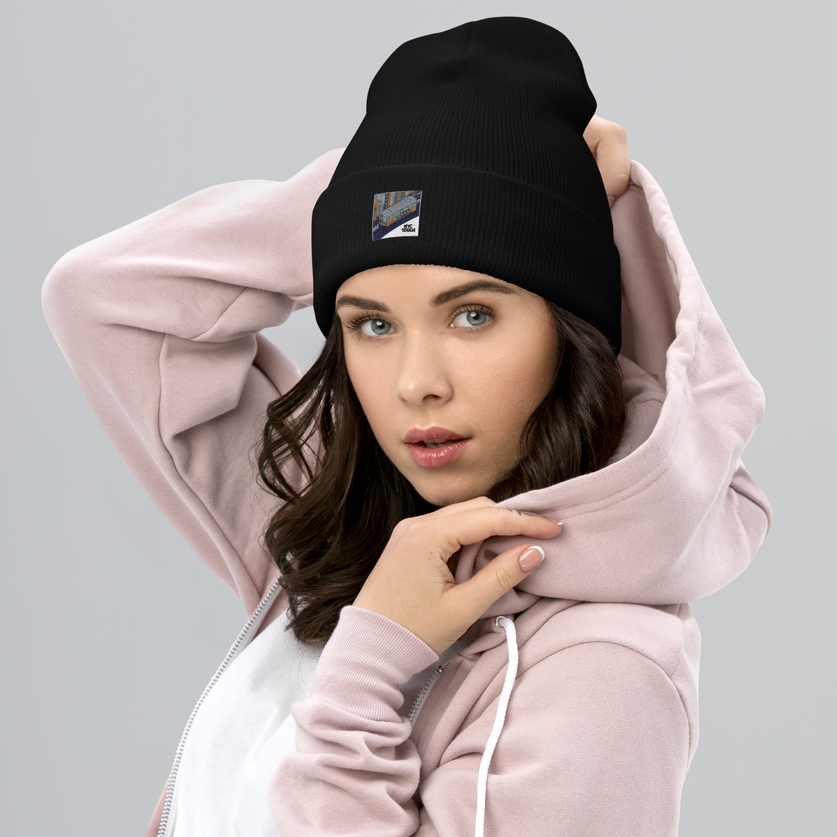 Cozy Embroidered Cuffed Beanie - Winter Warmth &amp; Style