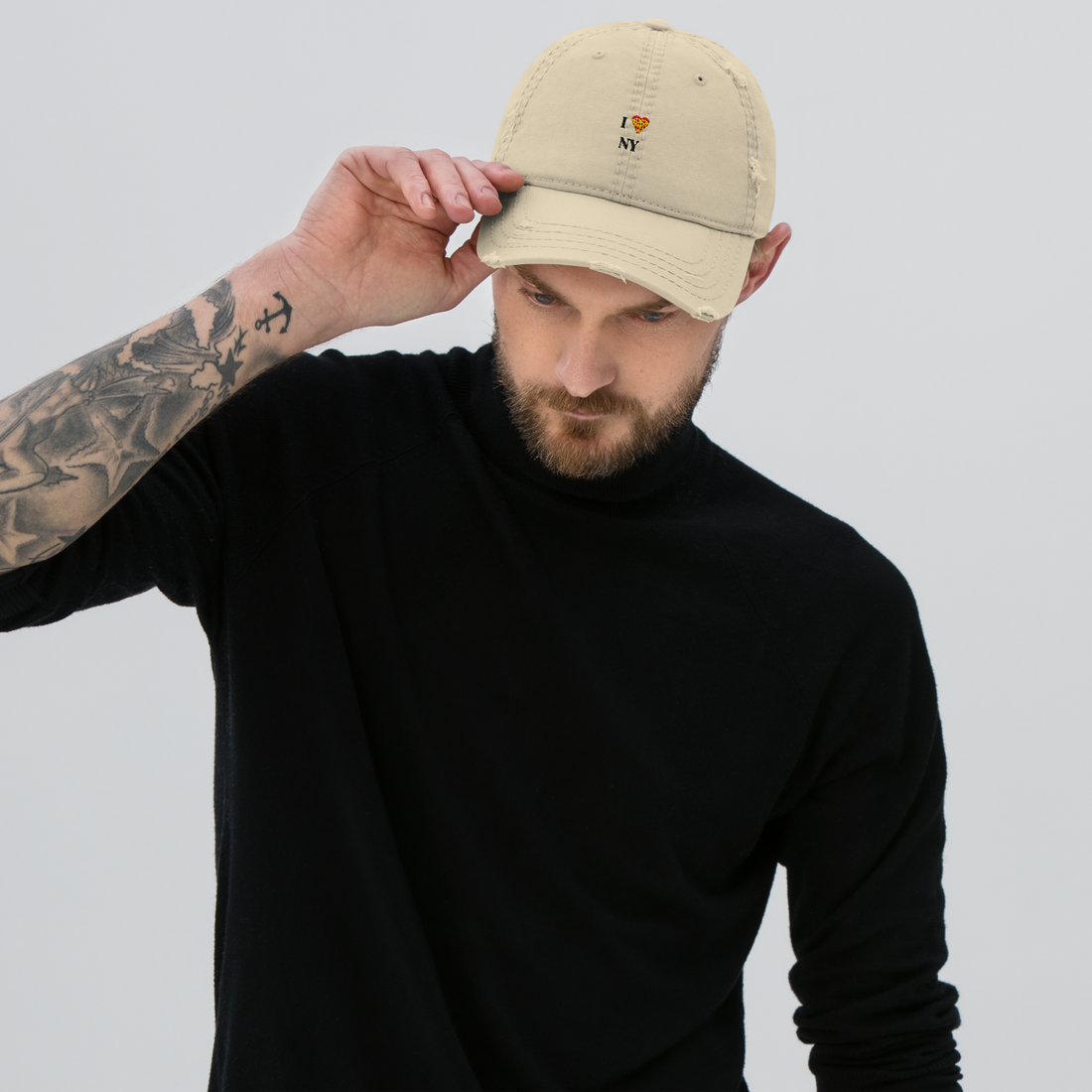 Distressed Dad Hat - I ❤️ NY Embroidery - Casual Fashion for Urban Explorers