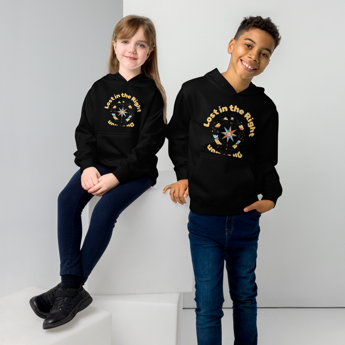 Lost in the Right Direction Youth Hoodie - Adventure & Exploration Theme