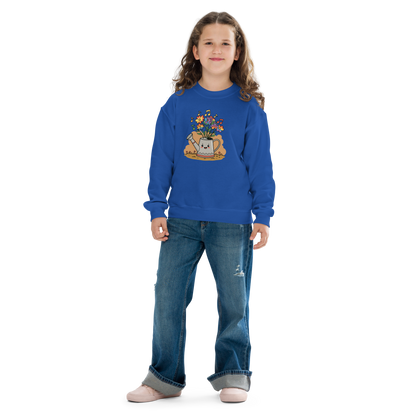 Cute Floral Music Youth Crewneck Sweatshirt