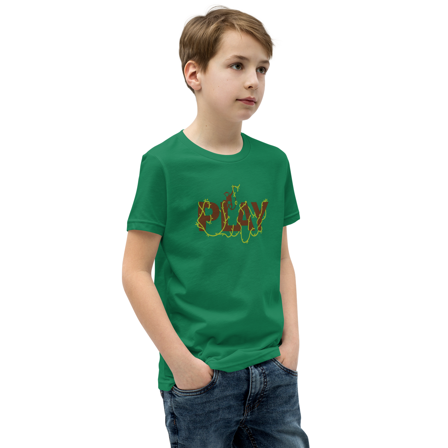 Playful Youth Short Sleeve Tee - Fun Nature-Inspired Design