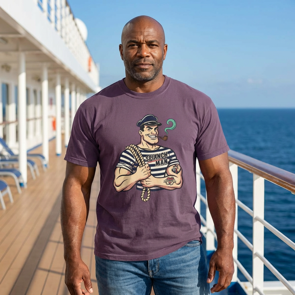 Vintage Sailor Cartoon with Pipe T-shirt | Seafarer Graphic Tee