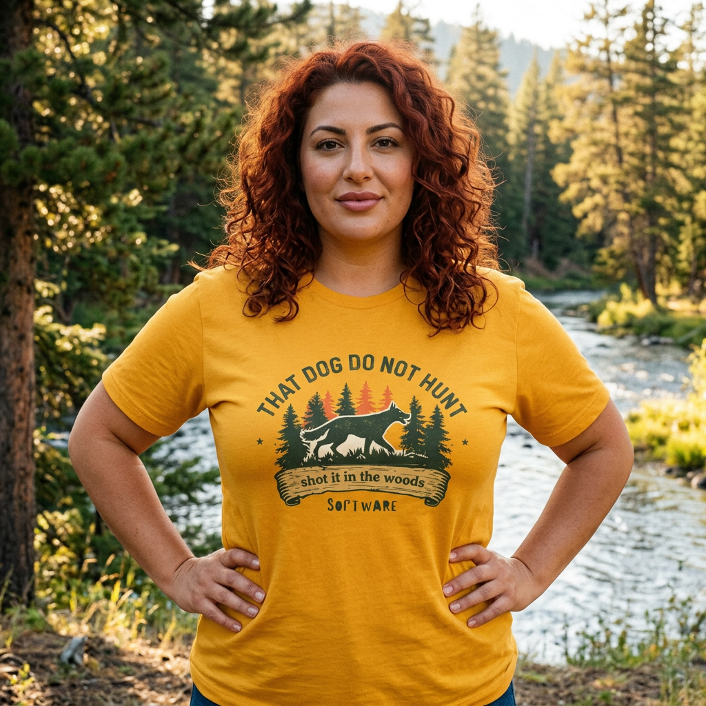 Dog Lover T-Shirt — “That Dog Do Not Hunt” Forest Camping Graphic Tee