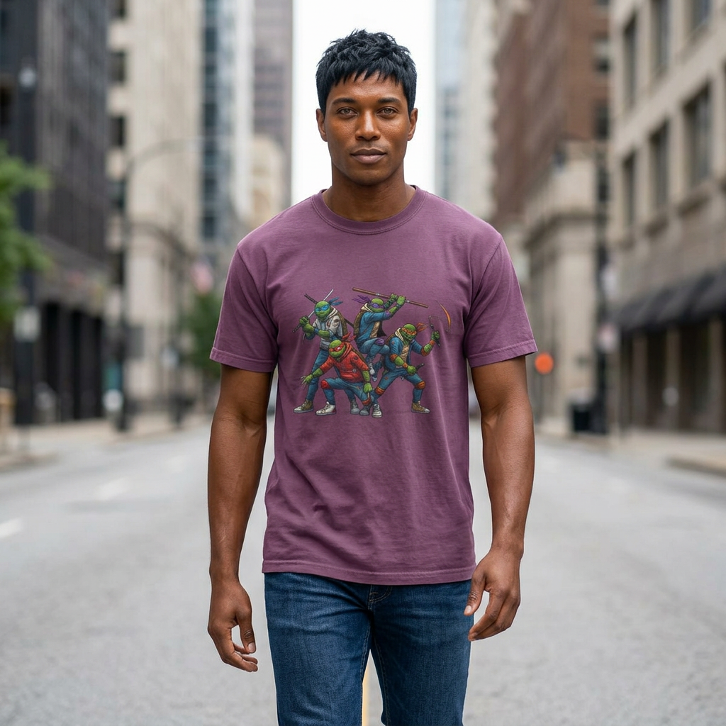 Trio T-Shirt | Retro Comic Heroes, Action Pose