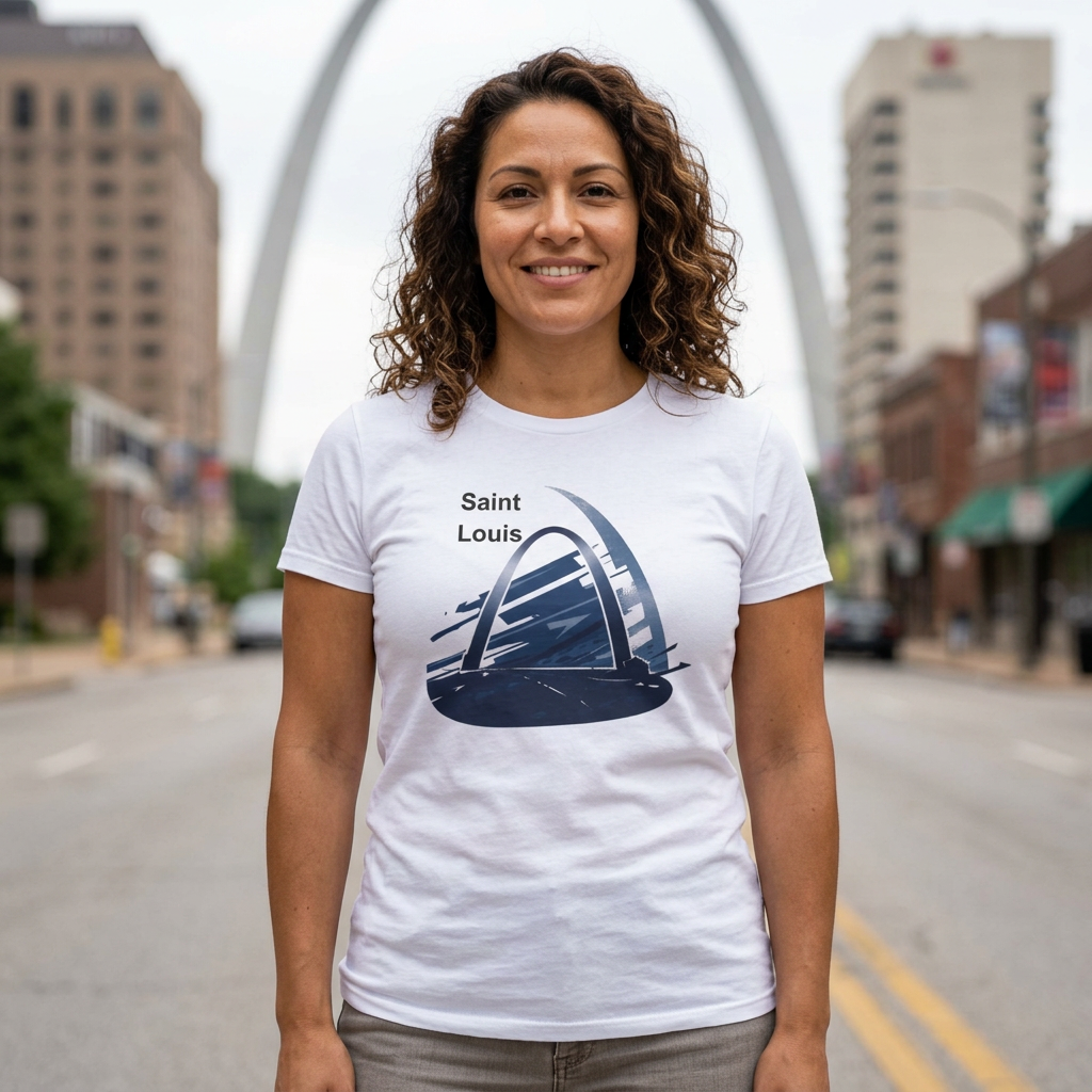 Saint Louis Graphic Unisex Heavy Cotton Tee, Casual T-Shirt, Travel Souvenir, Gift for Locals, Vintage Style Tee, St. Louis Pride Merch