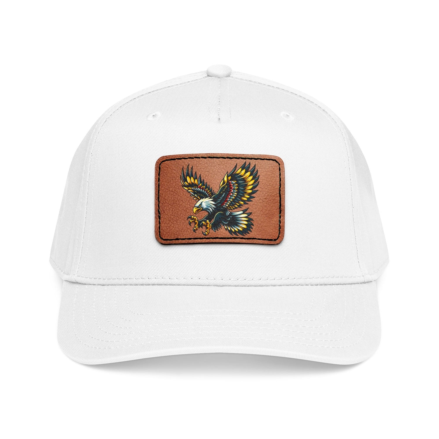 Eagle Leather Patch Baseball Cap — Vintage Flight Embroidered Patch Hat