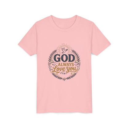 God Always Love You Youth Tee | Faith Christian Kids Shirt