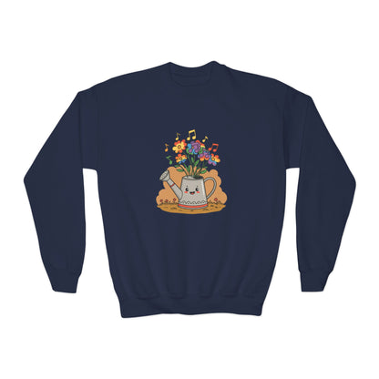 Cute Floral Music Youth Crewneck Sweatshirt