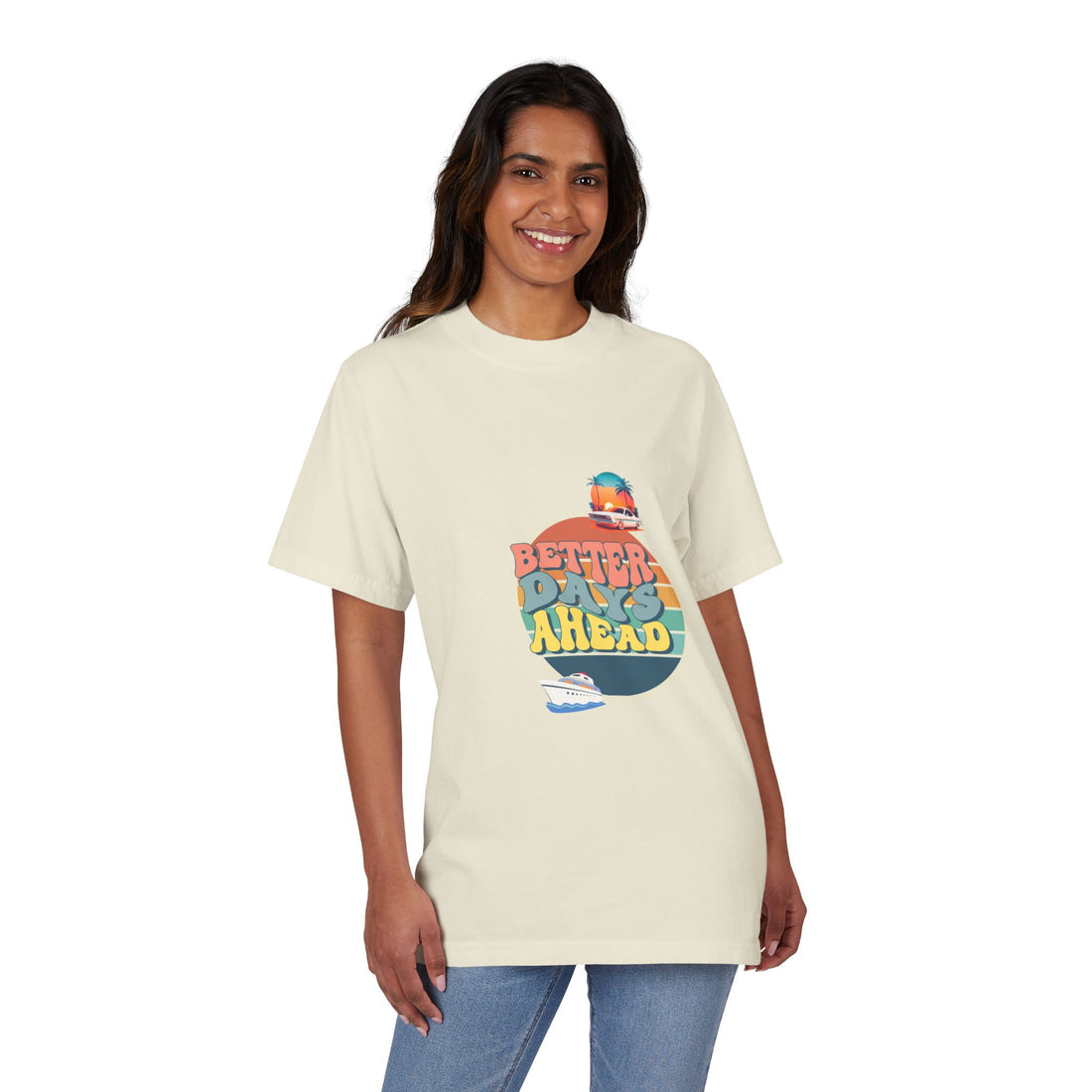 Better Days Ahead Unisex Garment-Dyed Drop-Shoulder T-Shirt