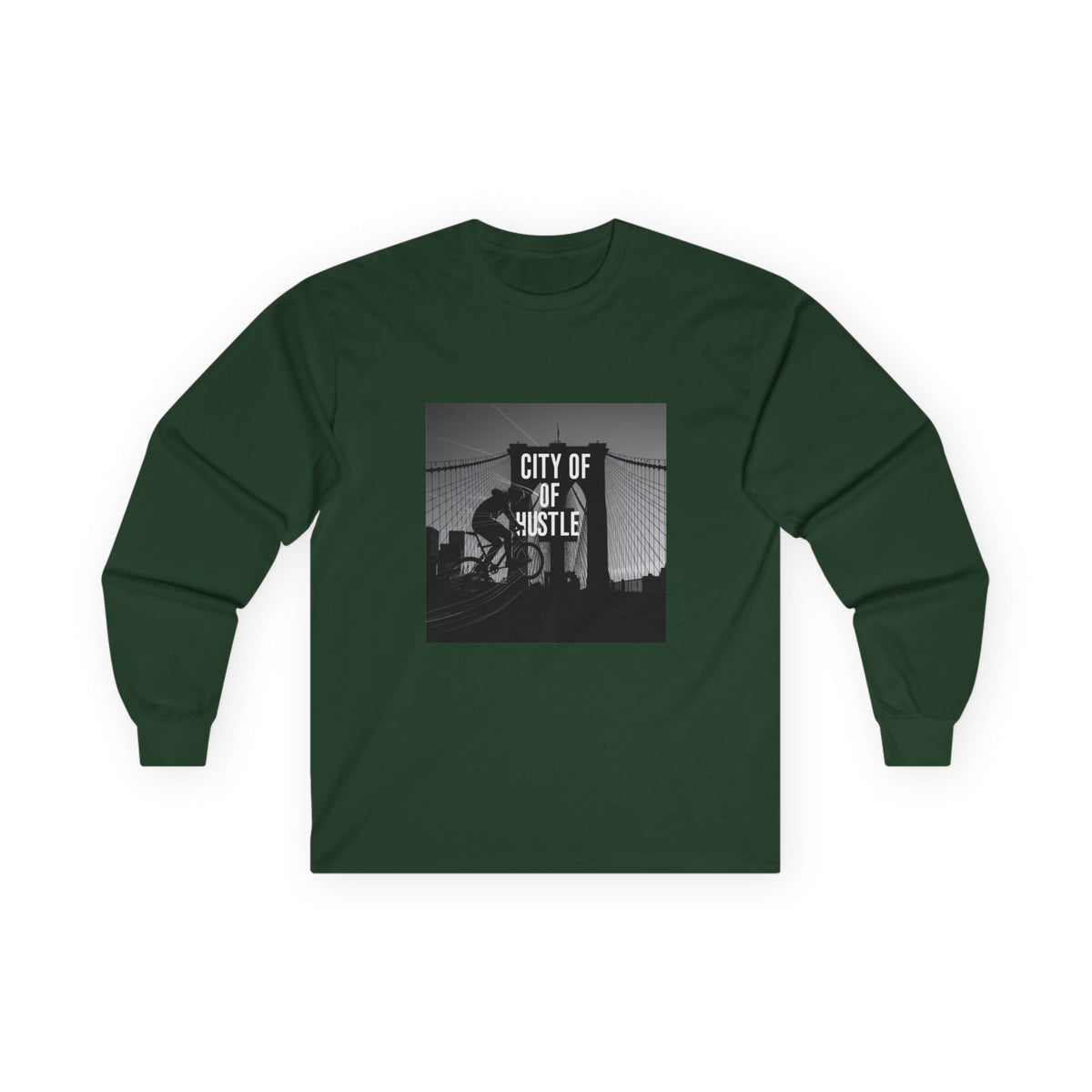 City of Hustle Long Sleeve Tee — Vintage Bridge Photo Graphic