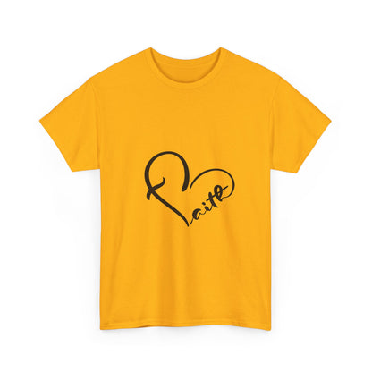 Unisex Heavy Cotton Tee - Stylish Heart Design for Love Enthusiasts