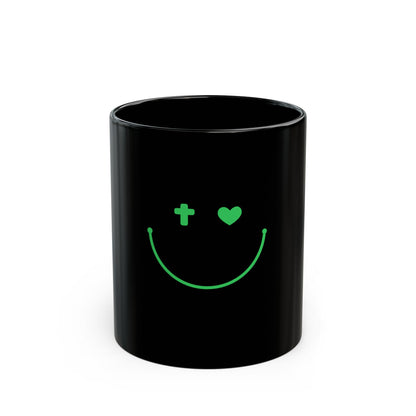 Cute Smile Mug for Coffee Lovers, Positive Vibes Gift, Black &amp; White Ceramic Cup, Ideal for Birthdays, Housewarming