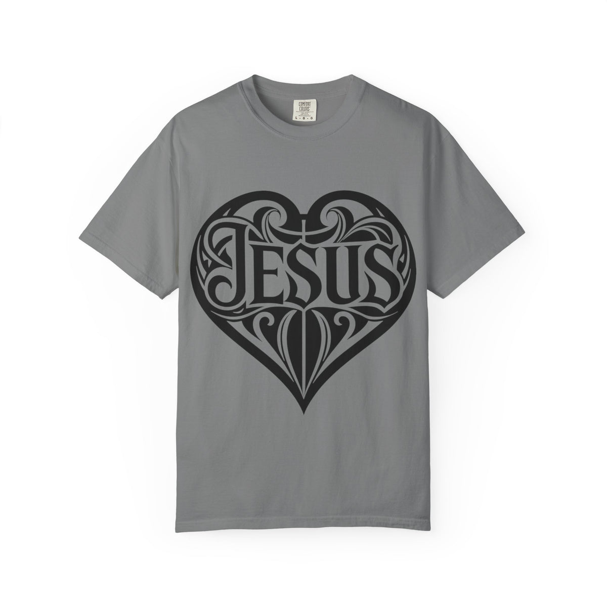 Jesus Heart T-Shirt — Tribal Script Faith Tee