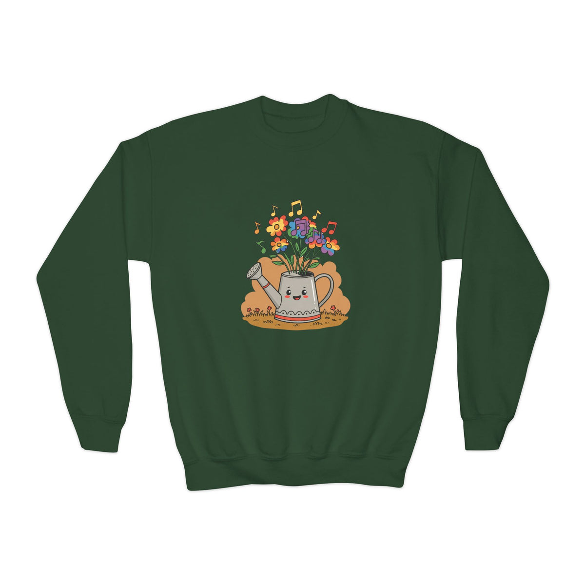 Cute Floral Music Youth Crewneck Sweatshirt