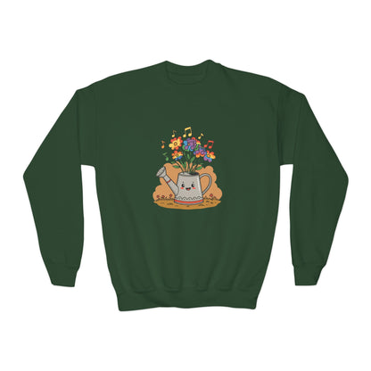 Cute Floral Music Youth Crewneck Sweatshirt