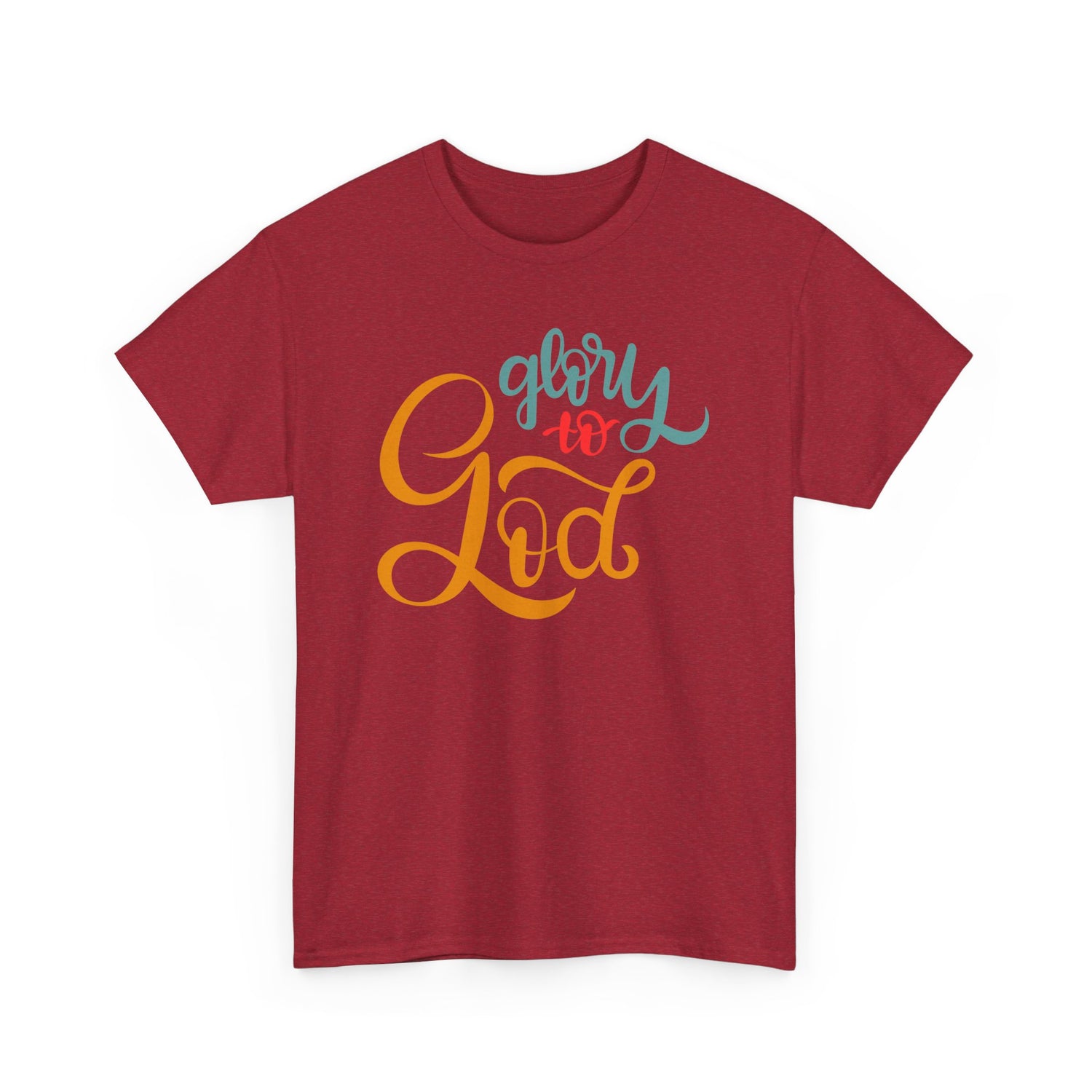 Unisex Heavy Cotton Tee - Glory to God Printed  T-Shirt - Comfortable Casual Wear Tee - Unique Graphic Tee - Gift