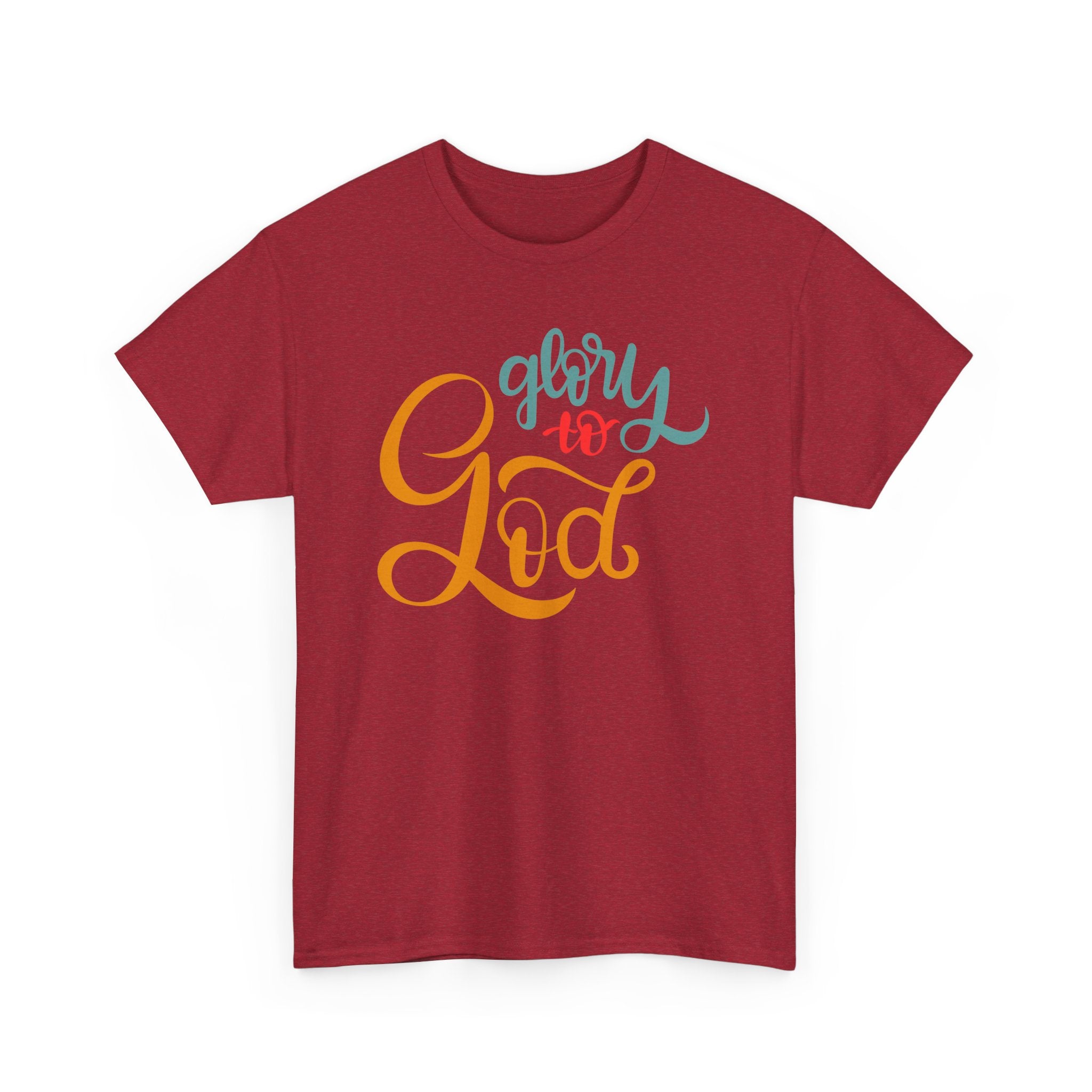 Unisex Heavy Cotton Tee - Glory to God Printed  T-Shirt - Comfortable Casual Wear Tee - Unique Graphic Tee - Gift