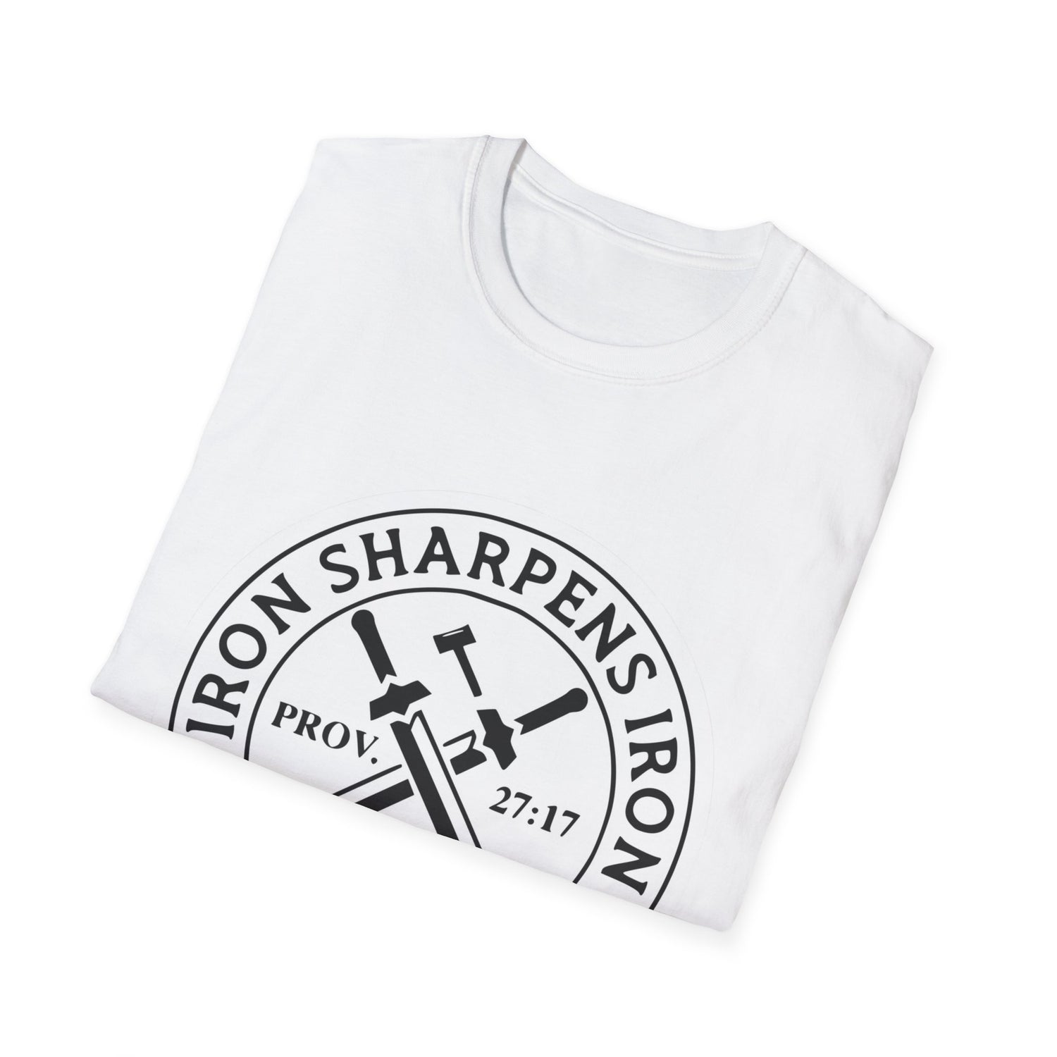 T-Shirt — "Iron Sharpens Iron" Christian Workout Tee (Prov. 27:17)