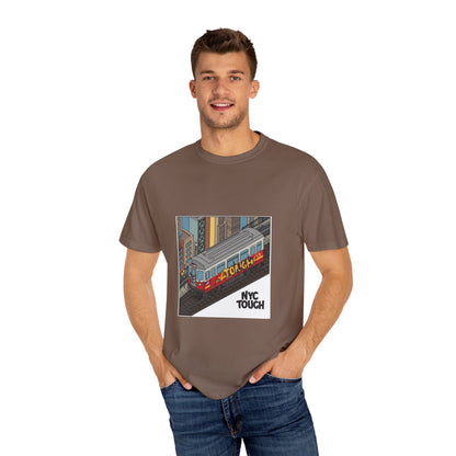 NYC Touch Unisex Garment-Dyed T-Shirt - Cool Light Blue Tee with City Graphics