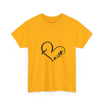 Unisex Heavy Cotton Tee - Stylish Heart Design for Love Enthusiasts
