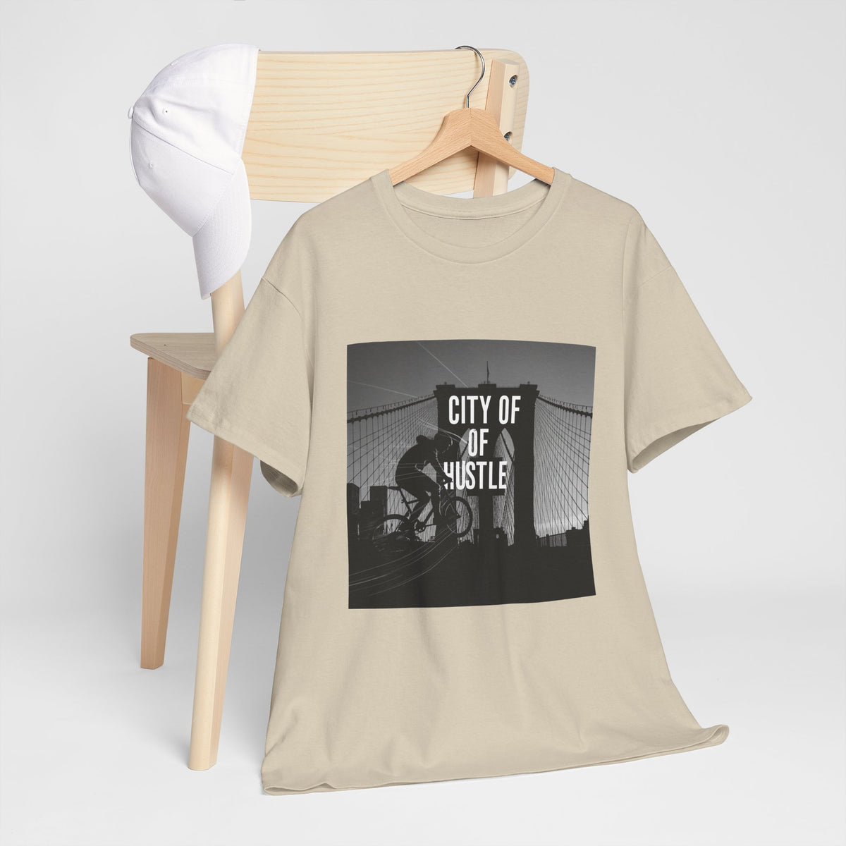 City of Hustle Unisex Heavy Cotton Tee - Motivational Streetwear for Urban Go-Getters
