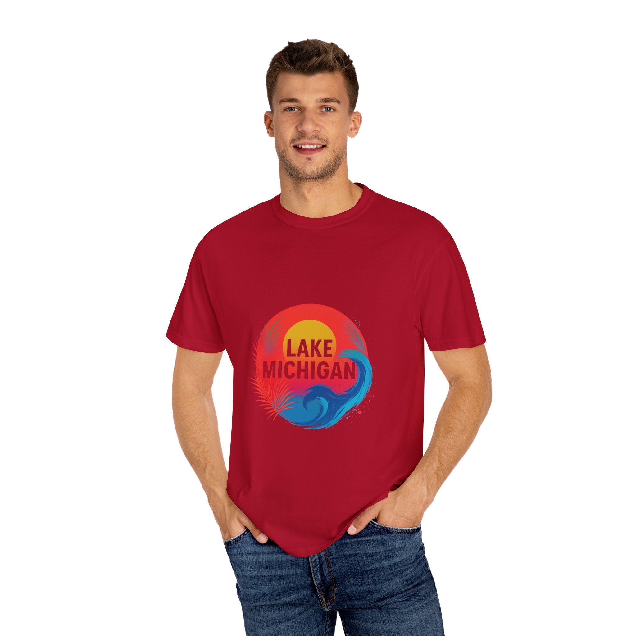 Lake Michigan Graphic T-Shirt, Unisex Summer Tee, Casual Beachwear, Great for Vacations, Lakeside Living, Gift for Travelers