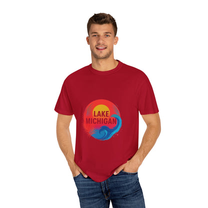 Lake Michigan Graphic T-Shirt, Unisex Summer Tee, Casual Beachwear, Great for Vacations, Lakeside Living, Gift for Travelers