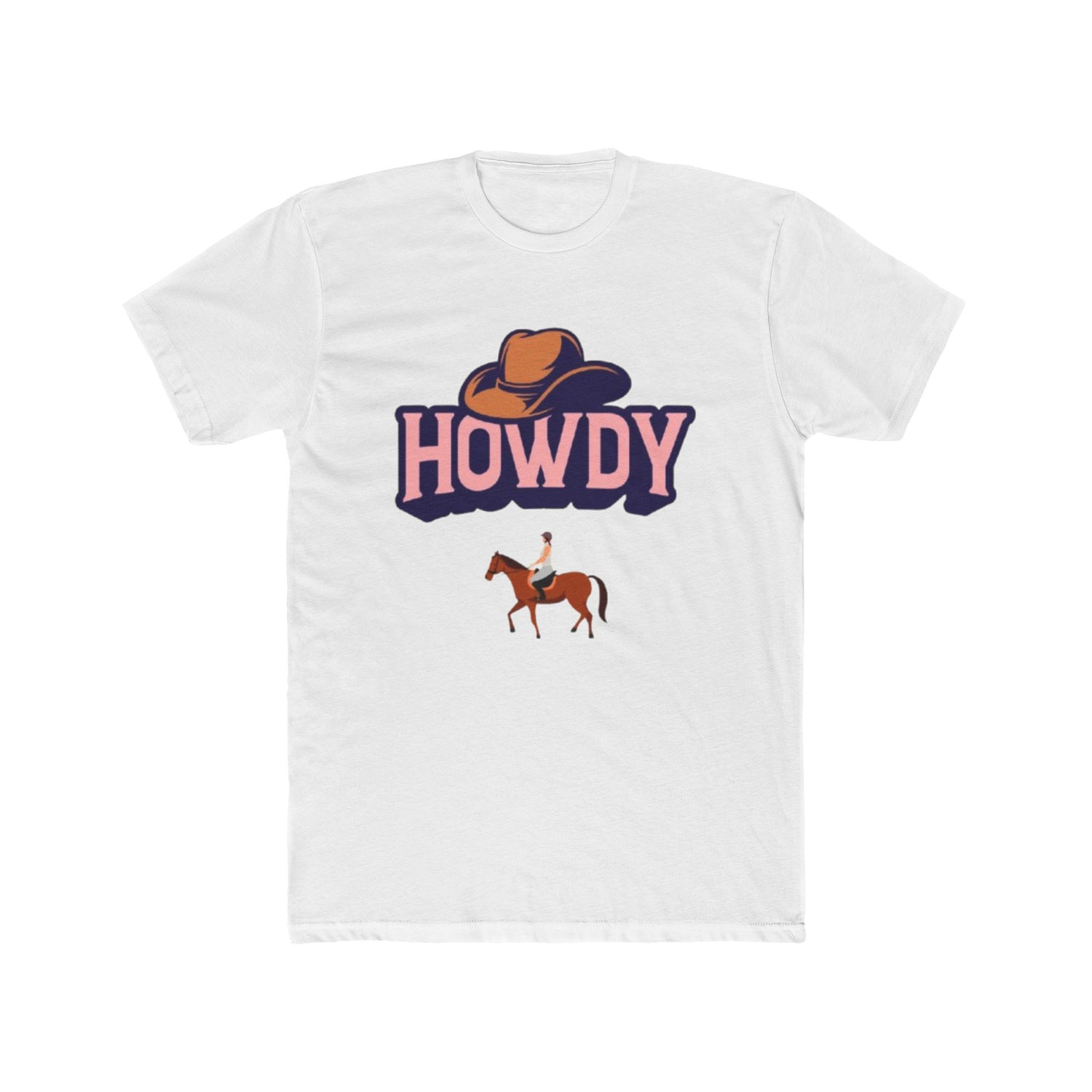 Howdy Cowboy Unisex Cotton Crew Tee | Fun Western T-Shirt for Casual Wear - Comfortable Soft Cotton Printed Tee - Gift