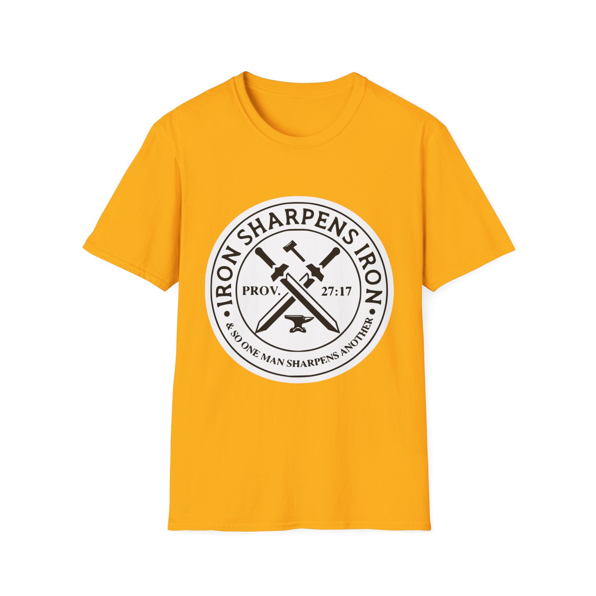 T-Shirt — "Iron Sharpens Iron" Christian Workout Tee (Prov. 27:17)