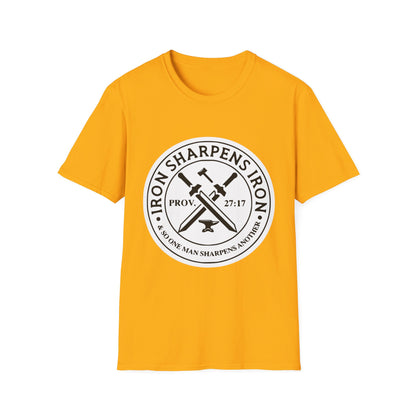 T-Shirt — "Iron Sharpens Iron" Christian Workout Tee (Prov. 27:17)