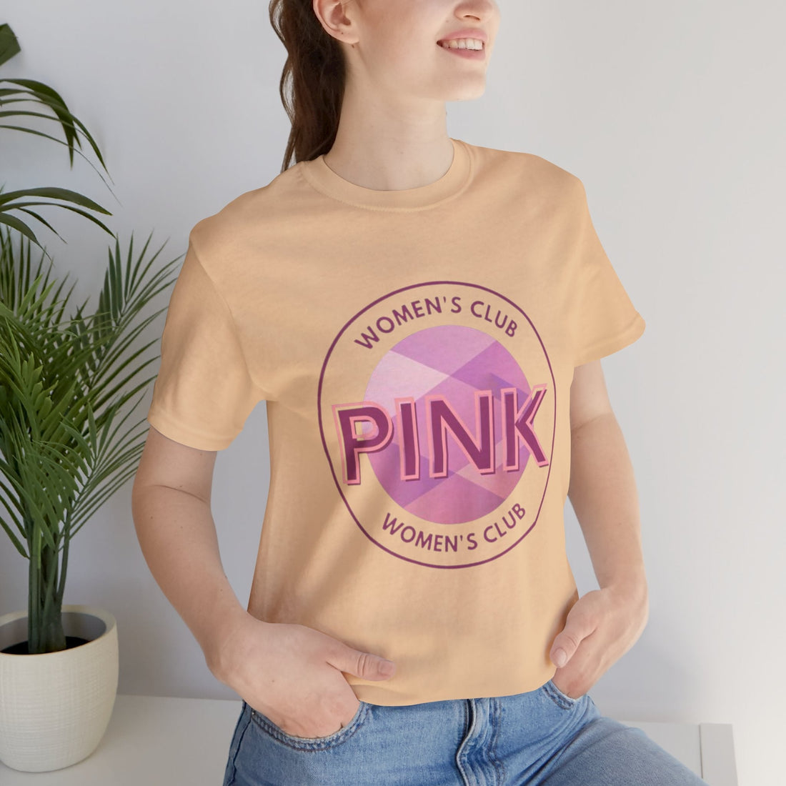 Unisex Graphic Tee - Pink Woman Club Printed Eco-Friendly Jersey 