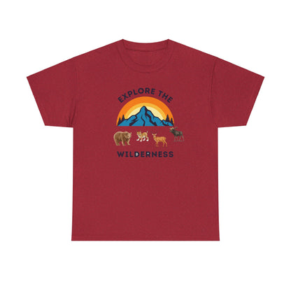 Explore The Wilderness Printed Unisex Tee - Casual Wear Graphic Shirt - Mens/Womens Top - Unique comfort Tee - Gift - Festival Apparel