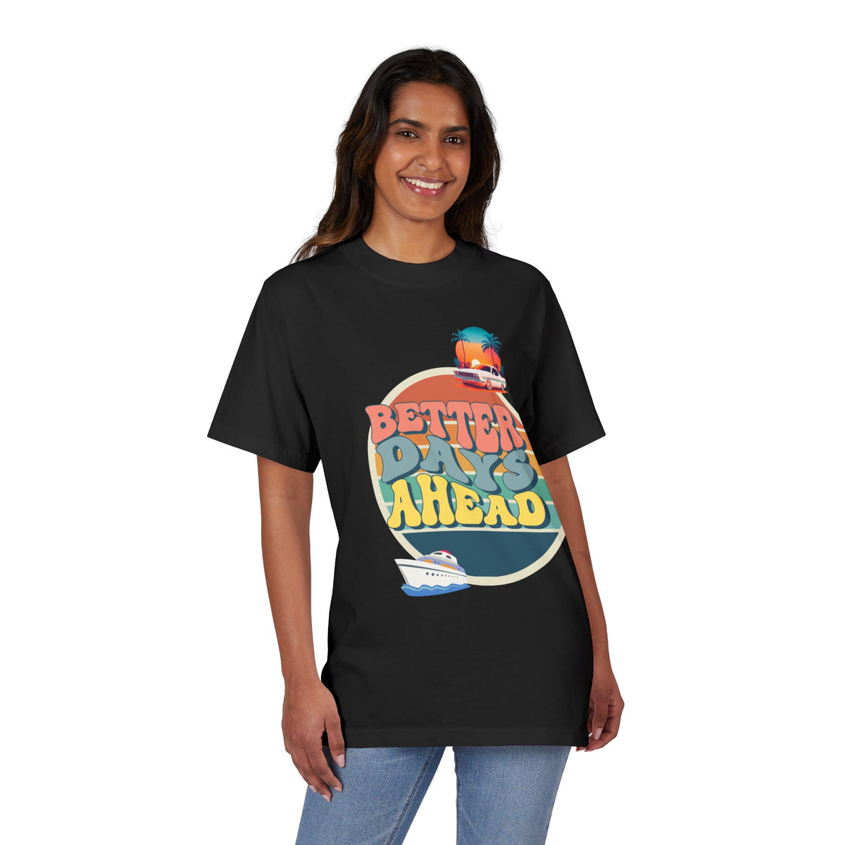 Better Days Ahead Unisex Garment-Dyed Drop-Shoulder T-Shirt