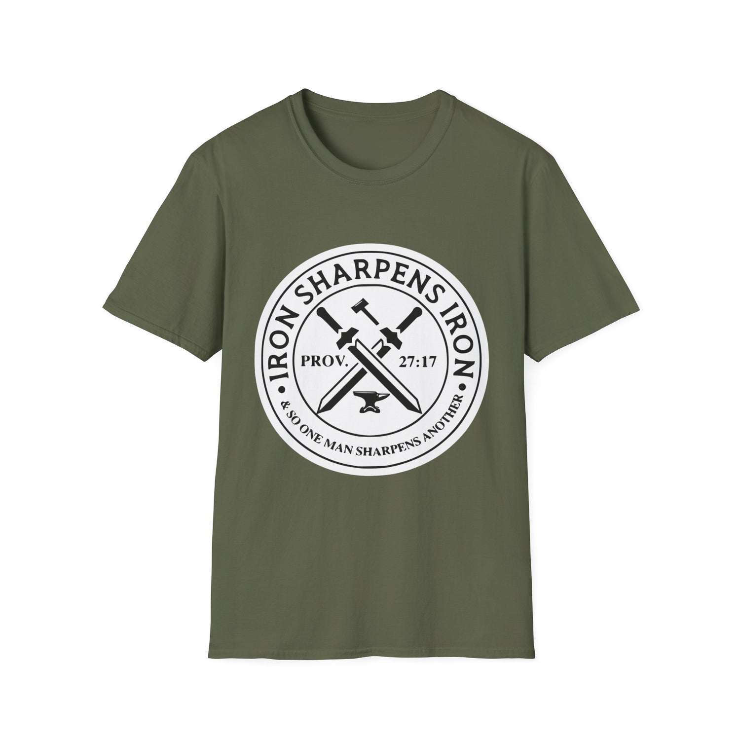 T-Shirt — "Iron Sharpens Iron" Christian Workout Tee (Prov. 27:17)