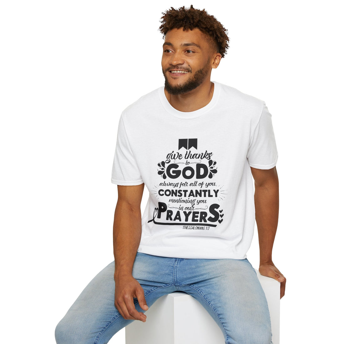 Unisex Softstyle T-Shirt – God Constantly Prayers Graphic Tee, Faith .