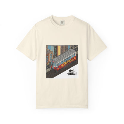 NYC Touch Unisex Garment-Dyed T-Shirt - Cool Light Blue Tee with City Graphics