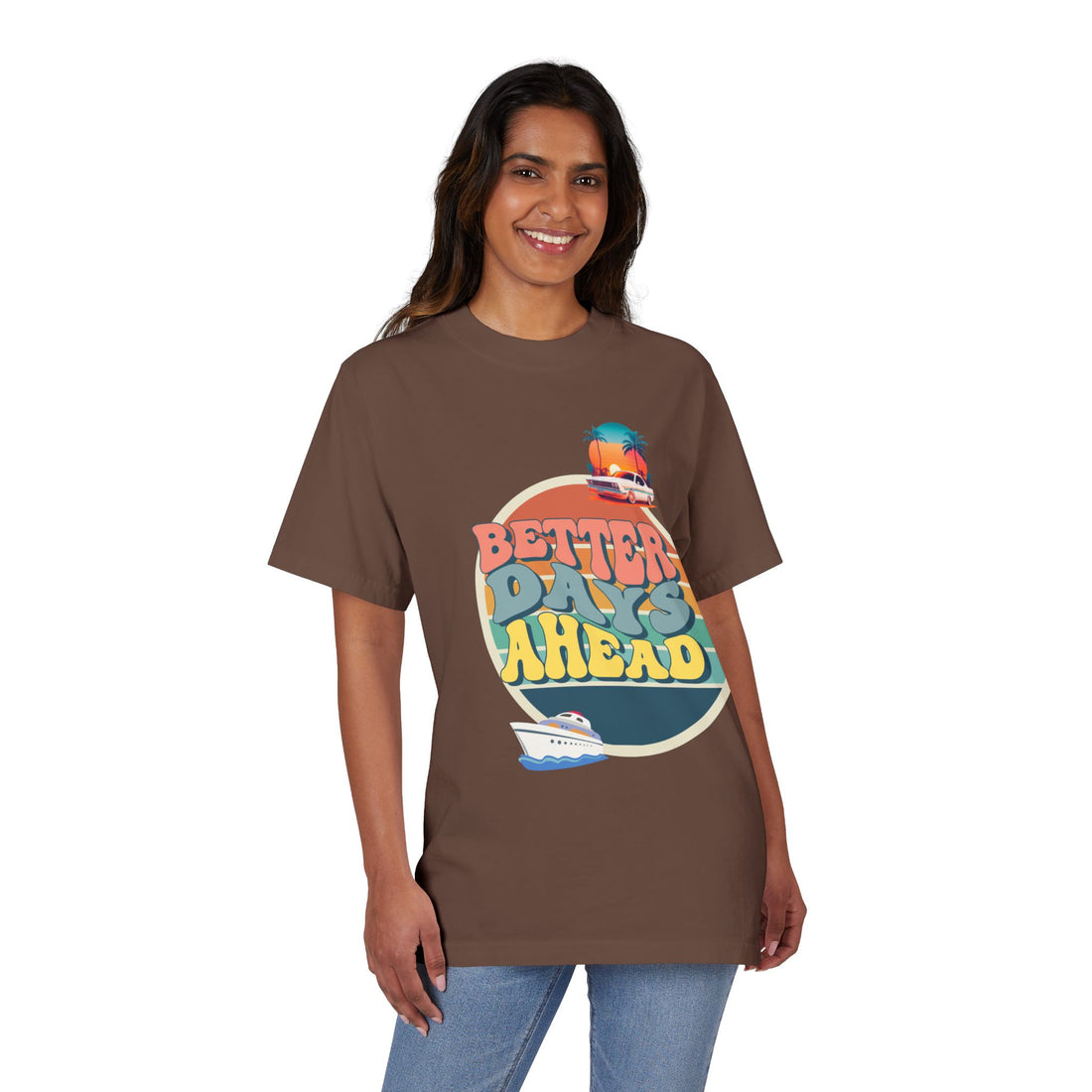 Better Days Ahead Unisex Garment-Dyed Drop-Shoulder T-Shirt