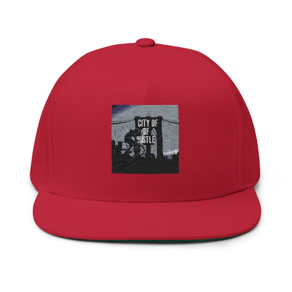 Flat Bill Cap — Embroidered Flat-Brim Hat