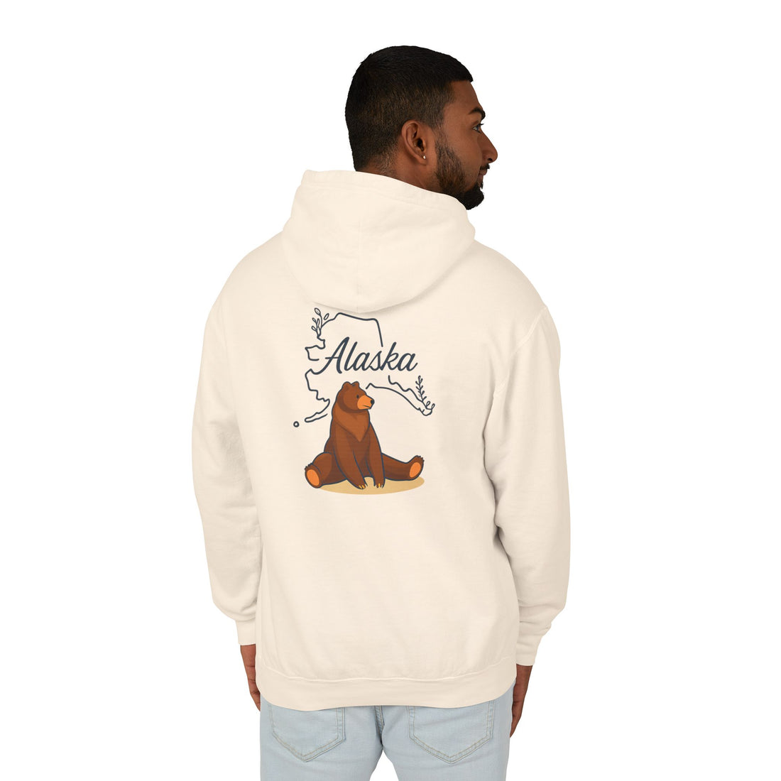 Alaska Bear Hoodie - Unisex Lightweight Sweatshirt, Nature Lover Gift, Cozy Travel Apparel, Outdoor Adventure Clothing, Alaska State Pride