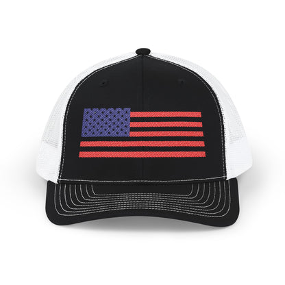 USA Flag Embroidered Snapback Trucker Cap, Perfect Gift for Patriotic Events, Outdoor Adventures, Summer BBQs, Father&