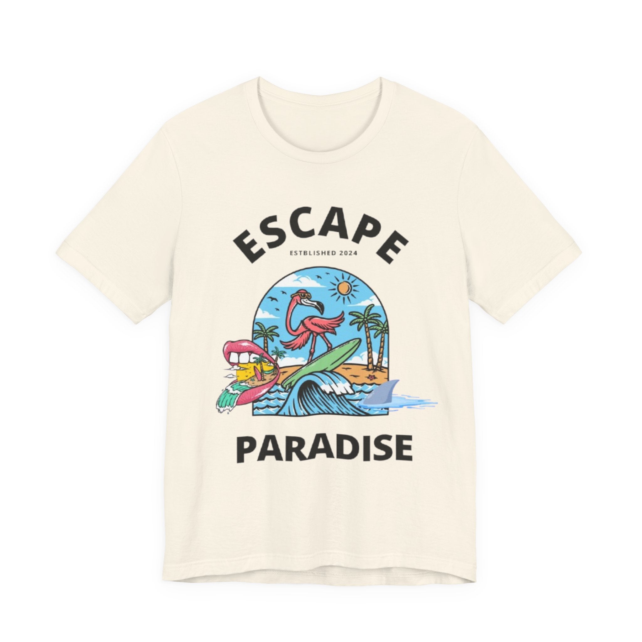 Unisex Graphic Tee - Eco-Friendly Unisex Jersey T-Shirt - Comfortable Casual Wear Tee - Escape Paradise Printed Tee - Gift