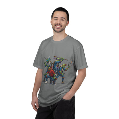 Ninja Turtle Trio T-Shirt | Retro Comic Heroes, Action Pose