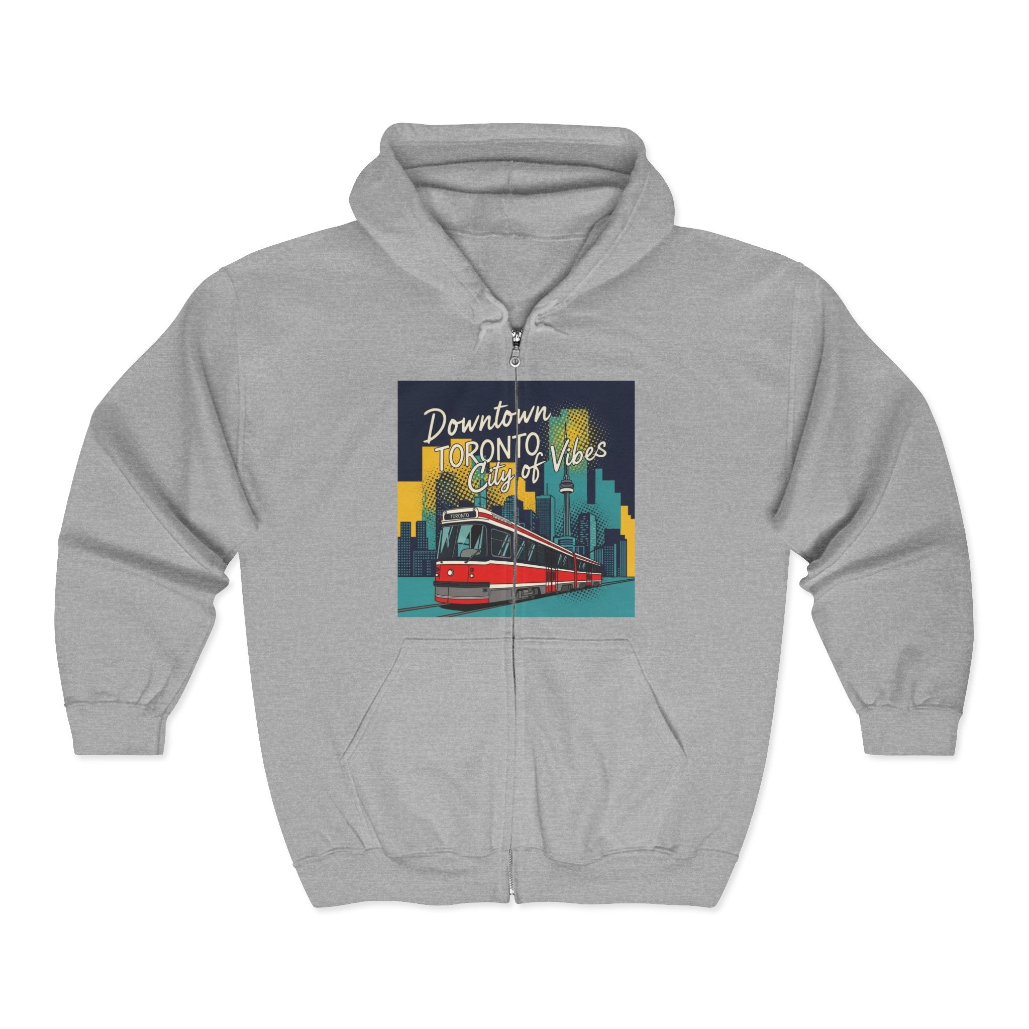 Toronto Tram Hoodie, Cozy Zip-Up Sweatshirt, City Life Apparel, Toronto [...]