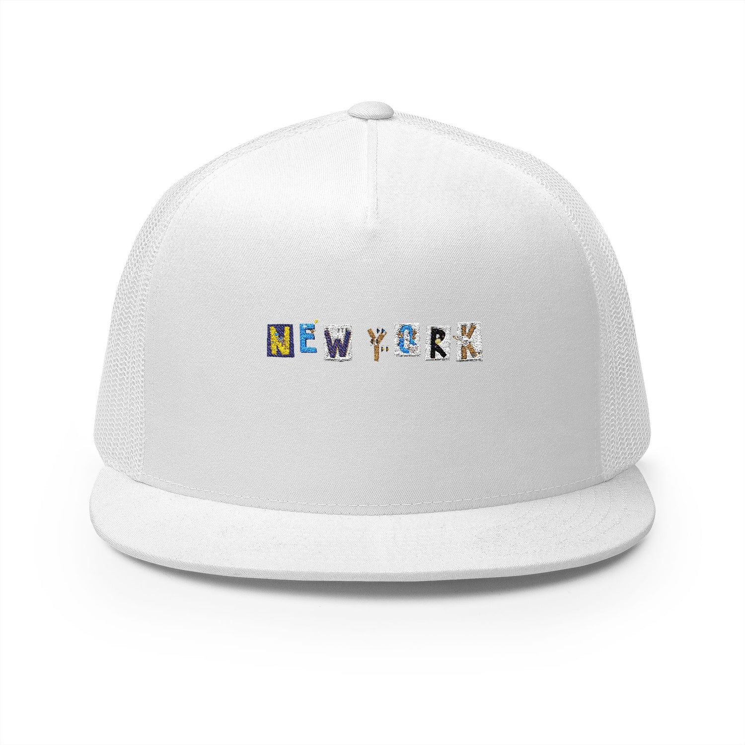 Embroidered New York 5 Panel Trucker Cap - Casual Style for City Lovers