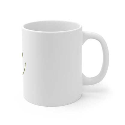 11oz Smile Mug with Heart &amp; Cross Design - Perfect for Positive Vibes and Gift Giving