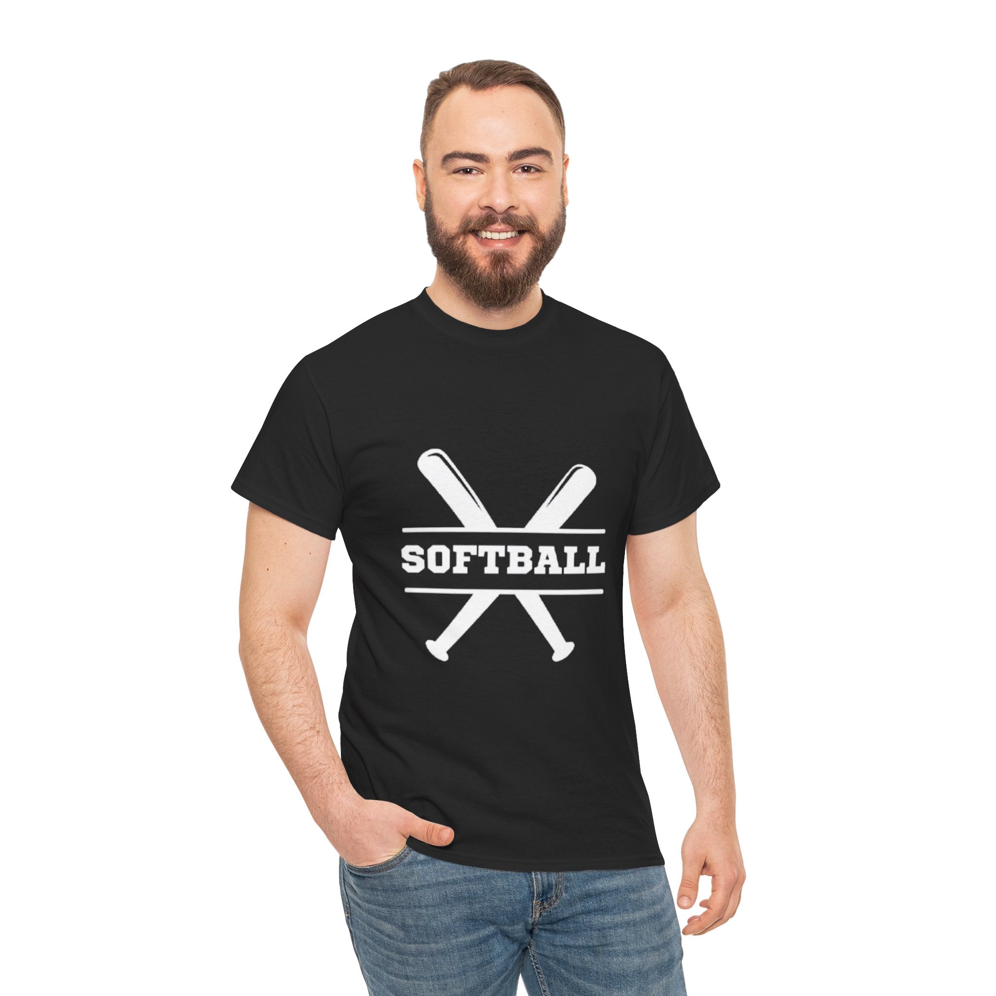 Unisex Heavy Cotton Tee - SoftBall Printed  T-Shirt - Comfortable Casual Wear Tee - Unique Graphic Tee - Gift