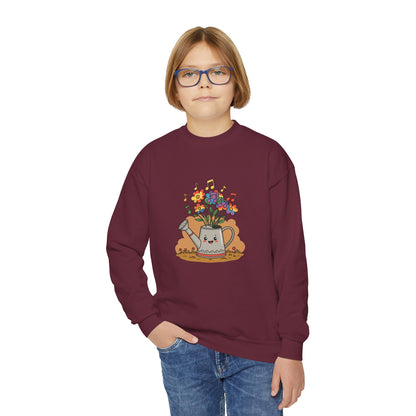 Cute Floral Music Youth Crewneck Sweatshirt
