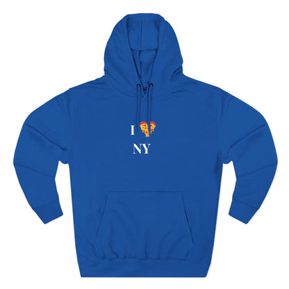 Pizza I  NY Hoodie — Cozy Grey Fleece Pullover