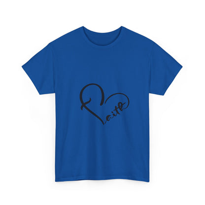Unisex Heavy Cotton Tee - Stylish Heart Design for Love Enthusiasts