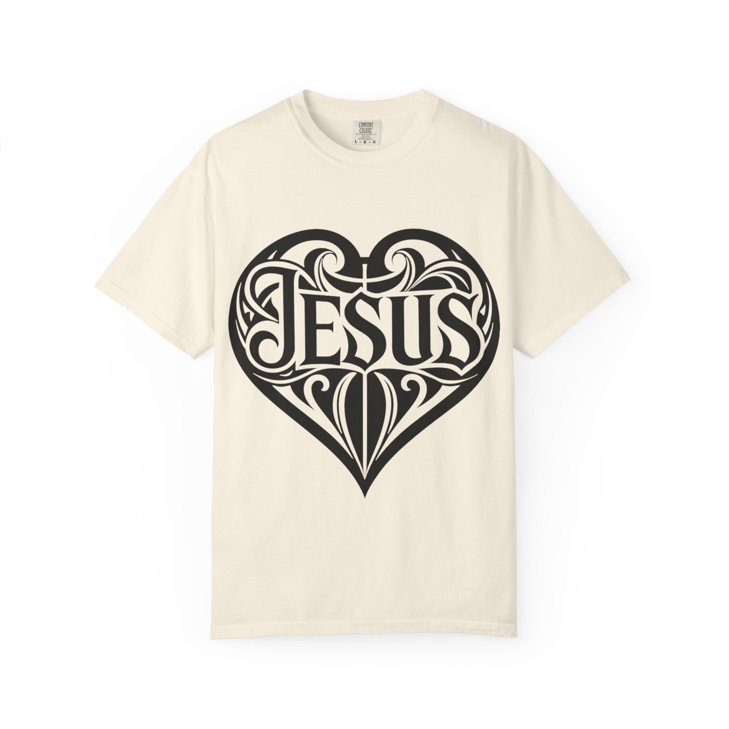 Jesus Heart T-Shirt — Tribal Script Faith Tee